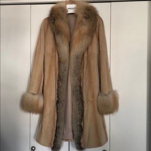 Mink and fox fur coat